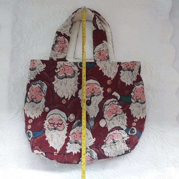 Santa Claus handmade tote bag cotton with snaps - Picture 4 of 7